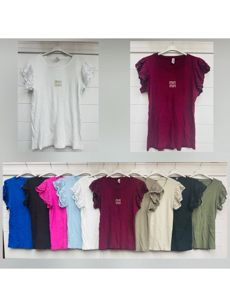 Bluzki damskie wlolskie,size uni ,paczka 6szt, mix kolor