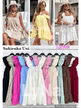 Sukienki damskie wlolskie,size uni ,paczka 6szt, mix kolor