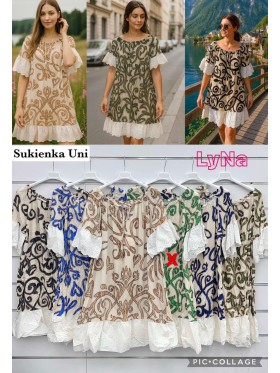 Sukienki damskie wlolskie,size uni ,paczka 6szt, mix kolor