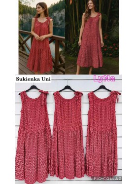 Sukienki damskie wlolskie,size uni ,paczka 6szt, 1 kolor