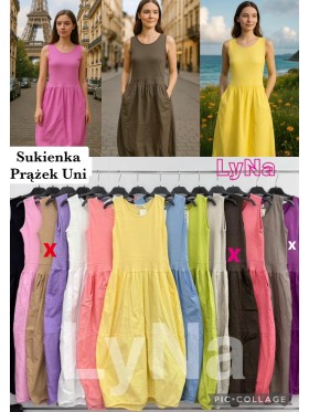 Sukienki damskie wlolskie,size uni ,paczka 6szt, 1 kolor