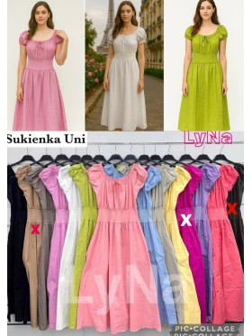 Sukienki damskie wlolskie,size uni ,paczka 6szt, 1 kolor
