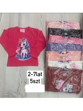 Bluzki  DZIECIĘCA ,size 2-7 lat,paczka 5szt,1kolor