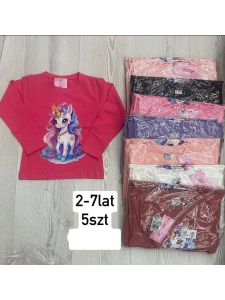 Bluzki  DZIECIĘCA ,size 2-7 lat,paczka 5szt,1kolor
