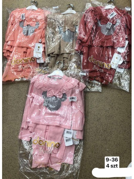 Komplety DZIECIĘCA ,size 9-36m,paczka 4szt,1kolor