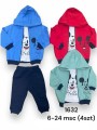 Komplety DZIECIĘCA ,size 6-24m,paczka 4szt,1kolor