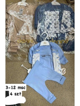 Komplety DZIECIĘCA ,size 3-12m,paczka 4szt,1kolor