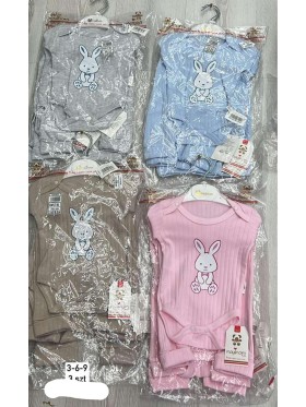 Komplety DZIECIĘCA ,size 3-9m,paczka 3szt,1kolor