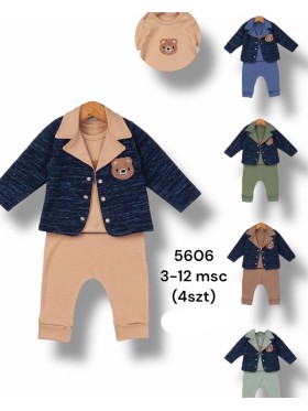 Komplety DZIECIĘCA ,size 3-12m,paczka 4szt,1kolor
