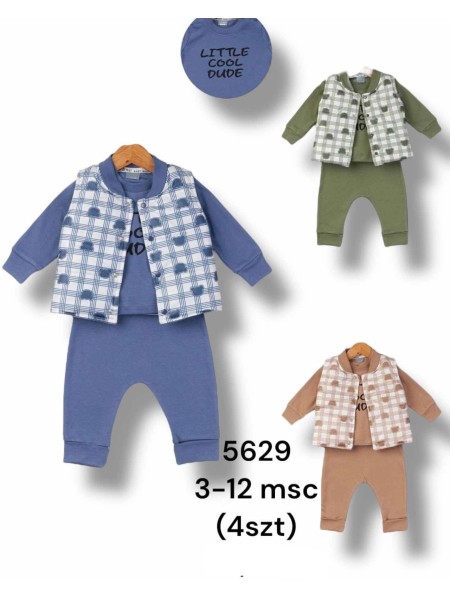 Komplety DZIECIĘCA ,size 3-12m,paczka 4szt,1kolor