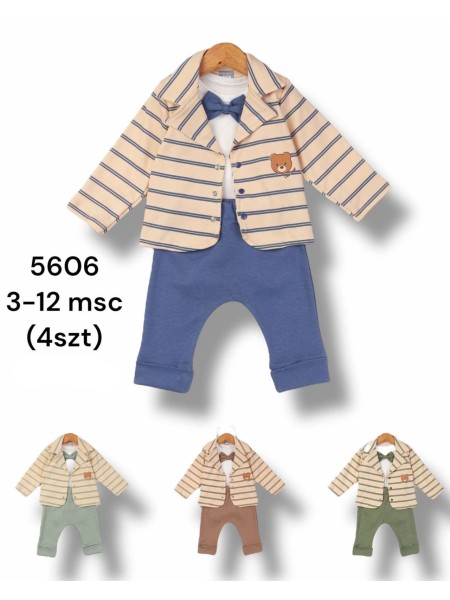 Komplety DZIECIĘCA ,size 3-12m,paczka 4szt,1kolor