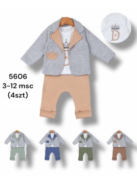 Komplety DZIECIĘCA ,size 3-12m,paczka 4szt,1kolor