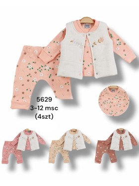 Komplety DZIECIĘCA ,size 3-12m,paczka 4szt,1kolor