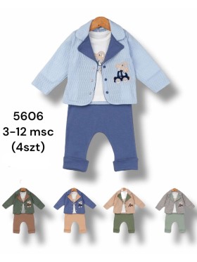 Komplety DZIECIĘCA ,size 3-12m,paczka 4szt,1kolor