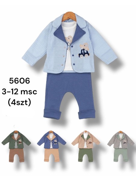 Komplety DZIECIĘCA ,size 3-12m,paczka 4szt,1kolor