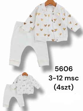Komplety DZIECIĘCA ,size 3-12m,paczka 4szt,1kolor