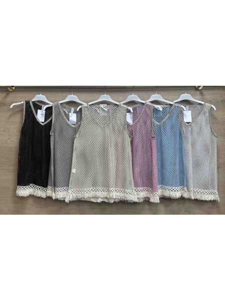 Bluzki damskie wlolskie,size uni ,paczka 6szt, mix kolor