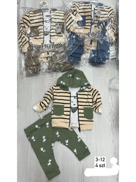 Komplety DZIECIĘCA ,size 3-12m,paczka 4szt,1kolor
