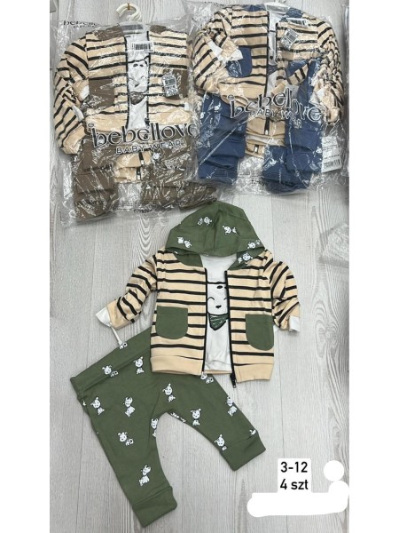 Komplety DZIECIĘCA ,size 3-12m,paczka 4szt,1kolor