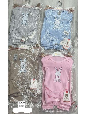 Komplety DZIECIĘCA ,size 3-9m,paczka 3szt,1kolor