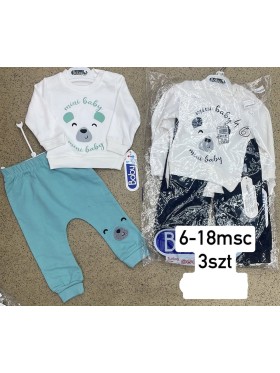Komplety DZIECIĘCA ,size 6-18m,paczka 3szt,1kolor
