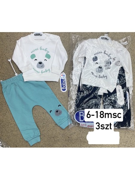 Komplety DZIECIĘCA ,size 6-18m,paczka 3szt,1kolor