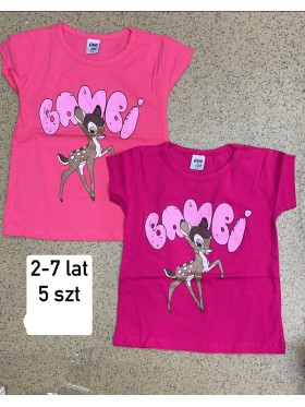 Bluzki DZIECIĘCA ,size 2-7 lat,paczka 5szt,1kolor