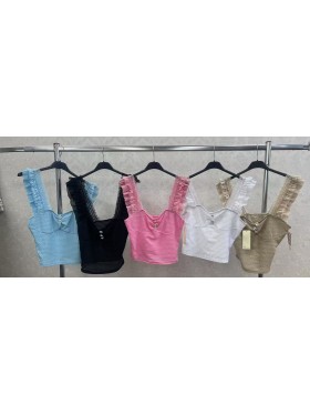 Bluzki damskie wlolskie,size uni ,paczka 6szt, mix kolor