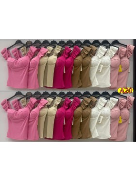 Bluzki damskie wlolskie,size uni ,paczka 6szt, mix kolor