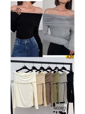Bluzki damskie wlolskie,size uni ,paczka 6szt, mix kolor