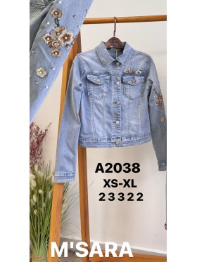 Kurtki Jeansowe damskie M'sara,size XS-XL, paczka 12szt,