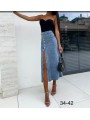 Spódnica długa jeansowa damska , size 34-42 paczka 10szt,