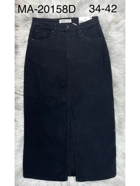 Spódnica długa jeansowa damska , size 34-42 paczka 10szt,