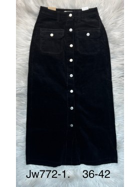 Spódnica długa jeansowa damska , size 36-42 paczka 10szt,