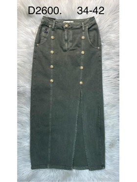 Spódnica długa jeansowa damska , size 34-42 paczka 10szt,