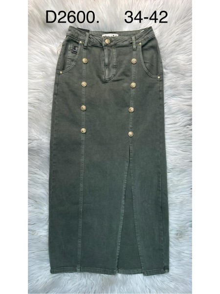 Spódnica długa jeansowa damska , size 34-42 paczka 10szt,