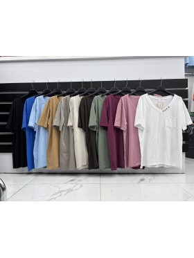 Bluzki damskie wlolskie,size uni ,paczka 6szt, mix kolor