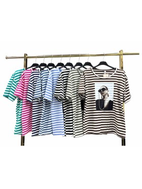 Bluzki damskie wlolskie,size uni ,paczka 6szt, mix kolor