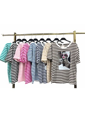Bluzki damskie wlolskie,size uni ,paczka 6szt, mix kolor