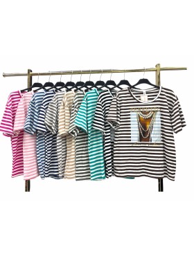 Bluzki damskie wlolskie,size uni ,paczka 6szt, mix kolor