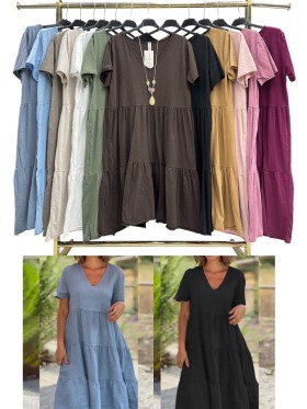 Sukienki damskie wlolskie,size uni ,paczka 6szt, mix kolor