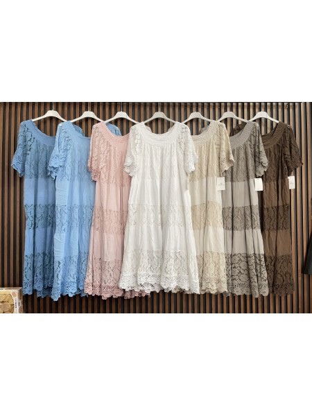 Sukienki damskie wlolskie,size uni ,paczka 6szt, mix kolor