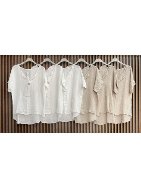 Bluzki damskie wlolskie,size uni ,paczka 6szt, mix kolor