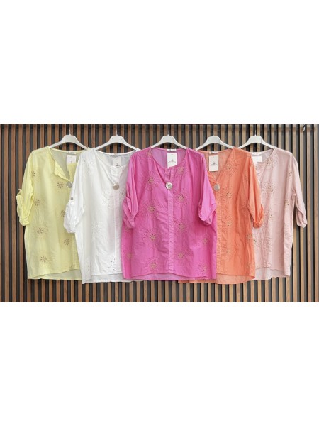 Bluzki damskie wlolskie,size uni ,paczka 6szt, mix kolor
