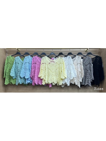 Bluzki damskie wlolskie,size uni ,paczka 6szt, mix kolor