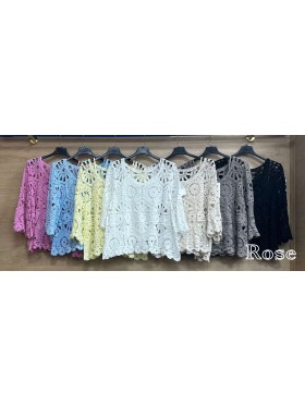 Bluzki damskie wlolskie,size uni ,paczka 6szt, mix kolor