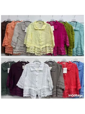 Bluzki damskie wlolskie,size uni ,paczka 6szt, mix kolor