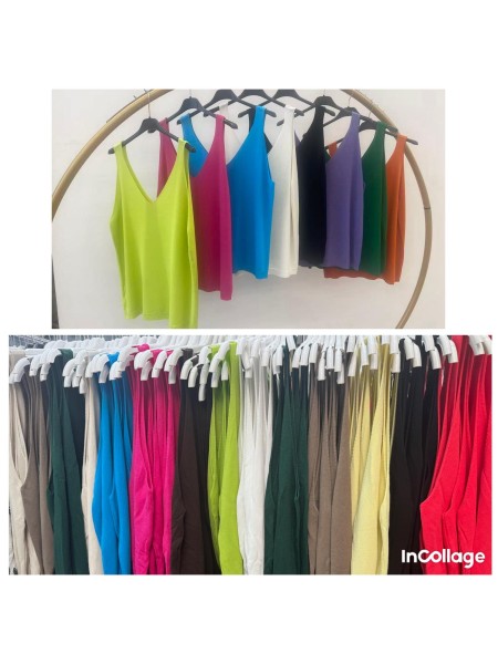 Bluzki damskie wlolskie,size uni ,paczka 6szt, mix kolor