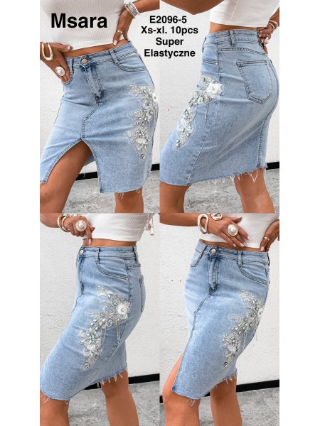 Spódnica krótka jeansowa damska M'sara,size XS-XL, paczka 10szt,