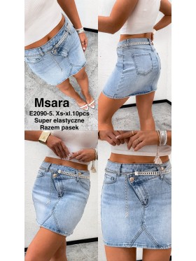 Spódnica krótka jeansowa damska M'sara,size XS-XL, paczka 10szt,